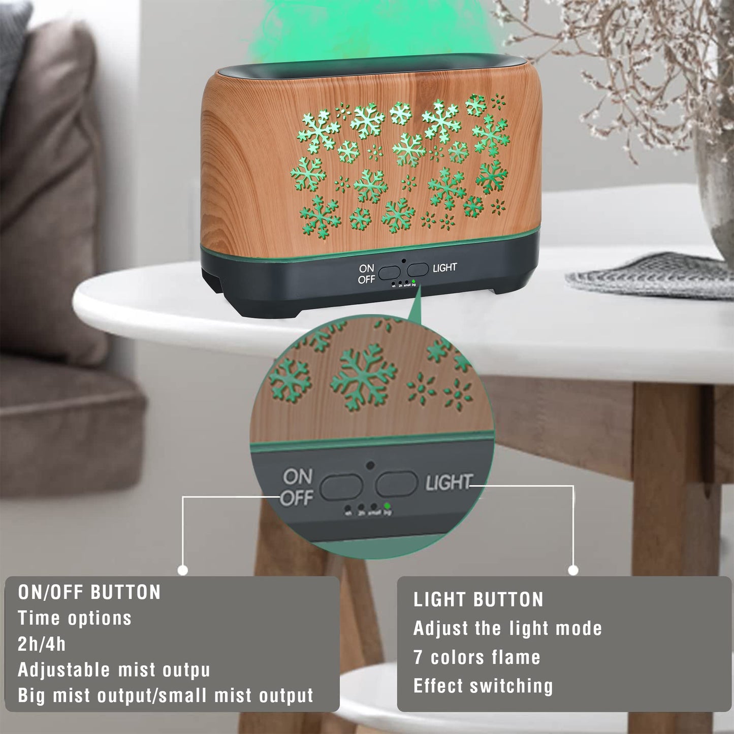 Christmas Snowflake Pattern Humidifier and Aromatherapy Humidifier